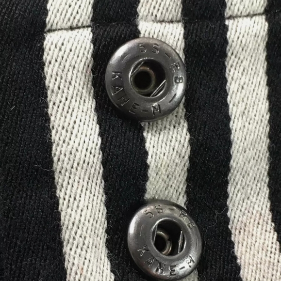 BURBERRY Size 6 VTG Wool Black & White Striped Crop Jacket w/ COA - Picture 6 of 11